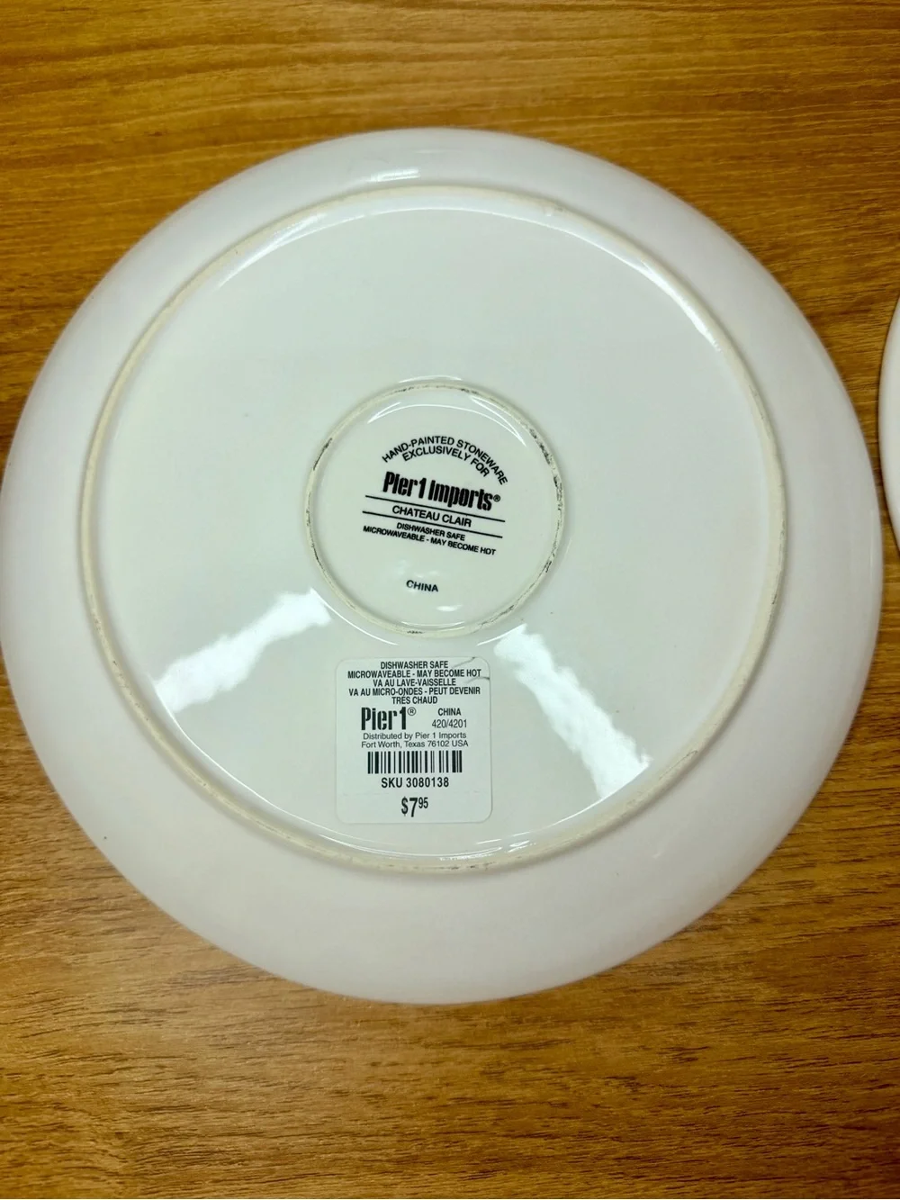 Pier 1 White Ceramic Embossed Decorative  Plates Set of 2 Mandala Design
